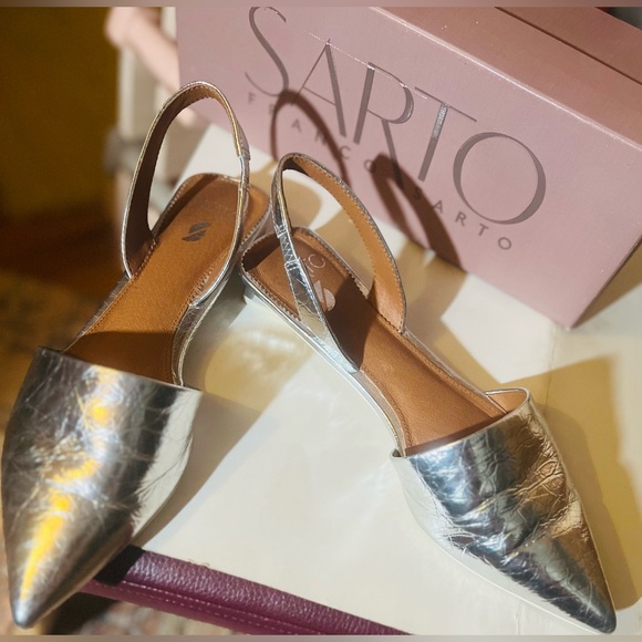SARTO By Franco Sarto Metallic Silver Flats - Picture 1 of 4